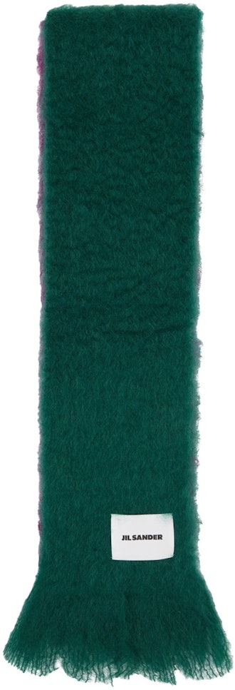 Green & Purple Mohair Scarf