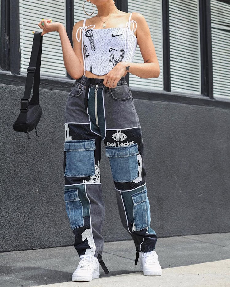 Cassandra Evanow corset and pants.