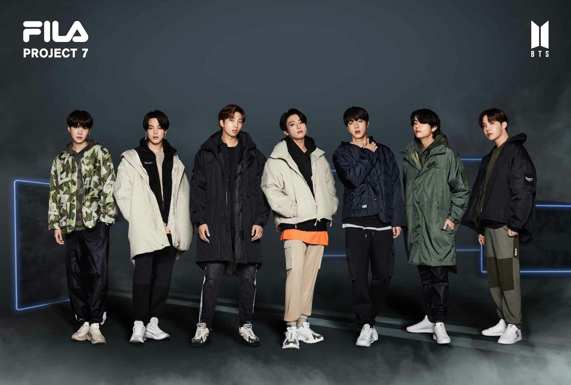 BTS & Fila Collaborated On A Military-Inspired Collection