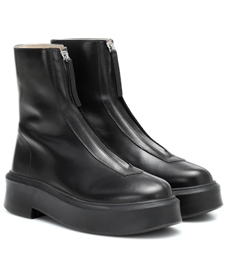 Zipped 1 leather ankle boots