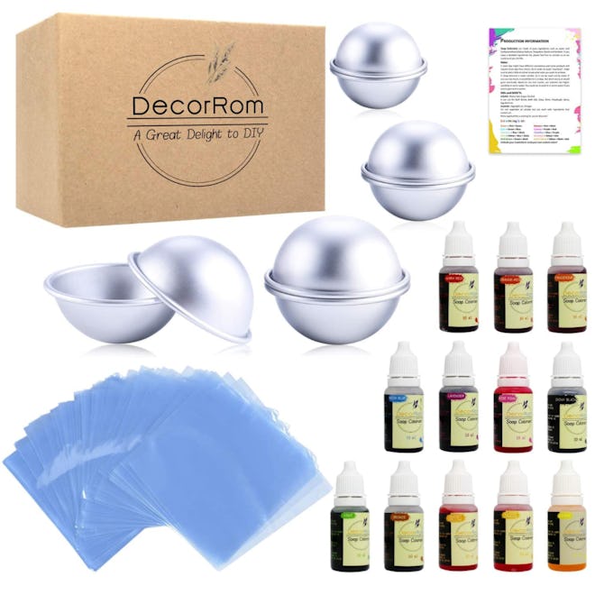 DecorRom Bath Bomb Mold Set With Soap Dyes (22 Pieces)