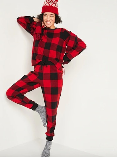 Patterned Micro Performance Fleece Pajama Set for Women