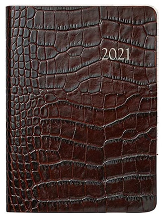 Month & Week At A View Crocodile-Embossed Leather 2021 Notebook