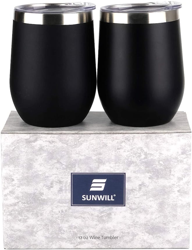 SUNWILL Vacuum-Insulated Wine Tumbler (2-Pack)