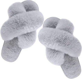Parlovable Plush Cross Band Slippers