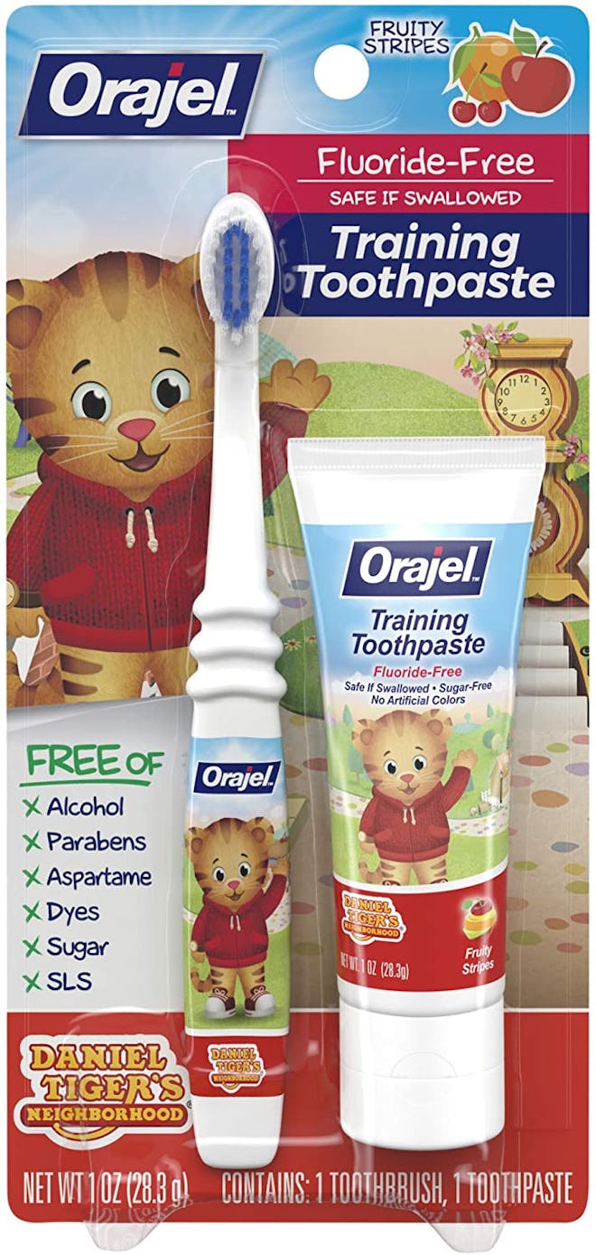 Orajel Daniel Tiger’s Neighborhood Fluoride-Free Training Toothpaste & Toothbrush Combo Pack