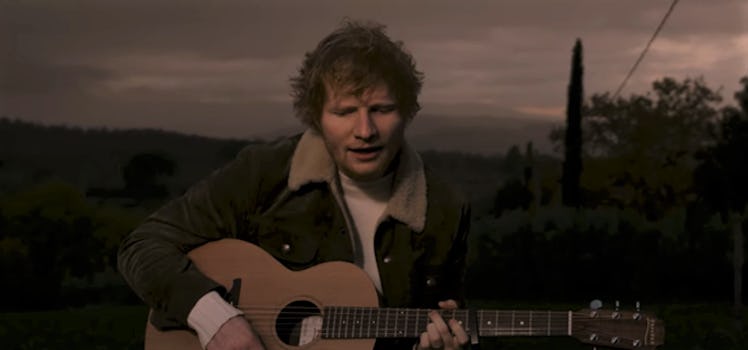 A screenshot from Ed Sheeran's "Afterglow" performance video.