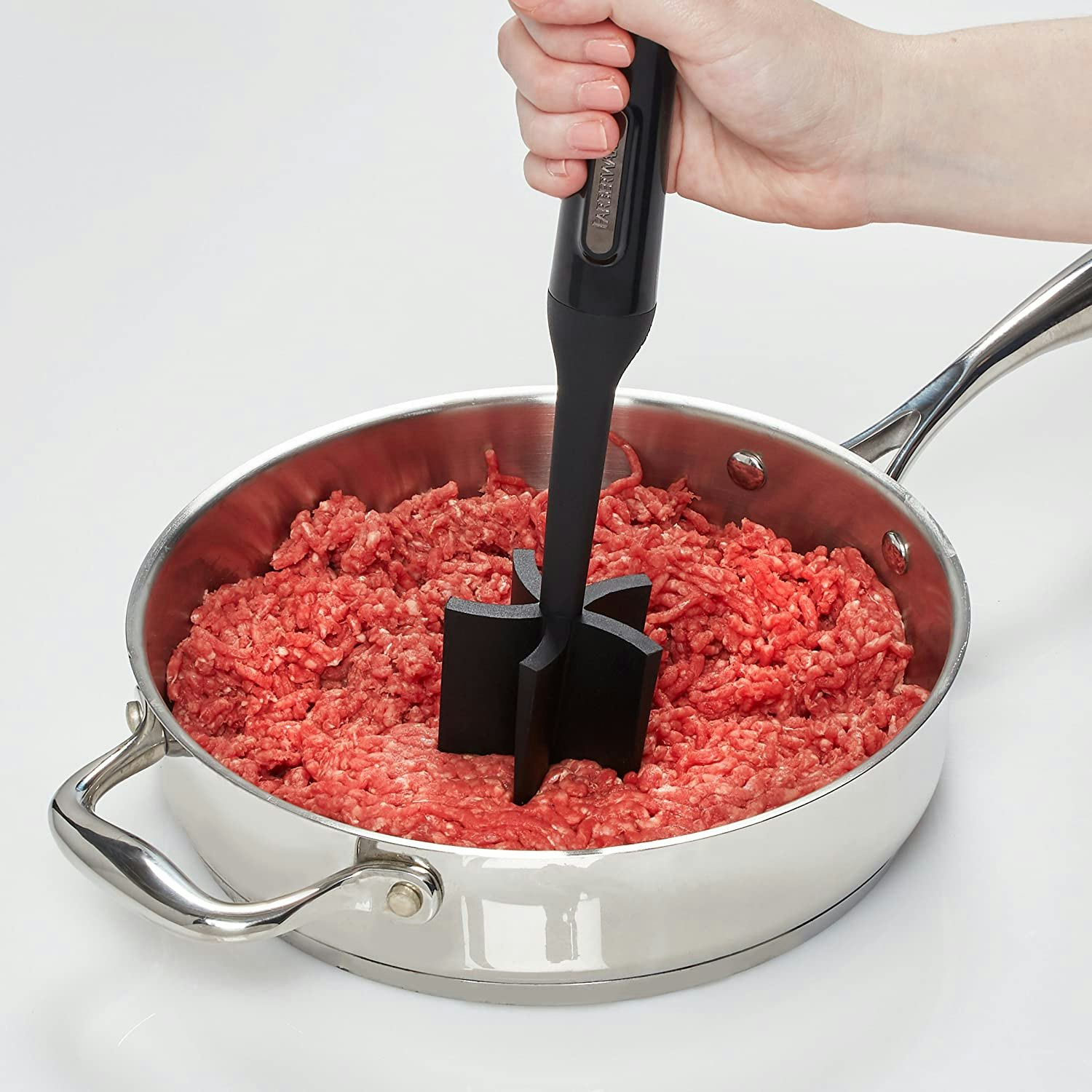 Meat Chopper, Exquisite Multifunctional Heat Resistant plastic Meat Chopper  Tool, 5 Curve Blades Masher Non Stick Utensil, Ground Meat Masher for Hamburger  Meat,Ground Beef Turkey and More 