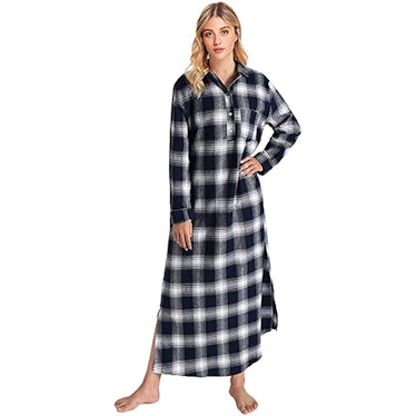 Latuza Plaid Flannel Nightgown