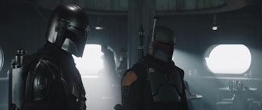 Mando and Boba Fett in season 3 teaming up to rescue Grogu