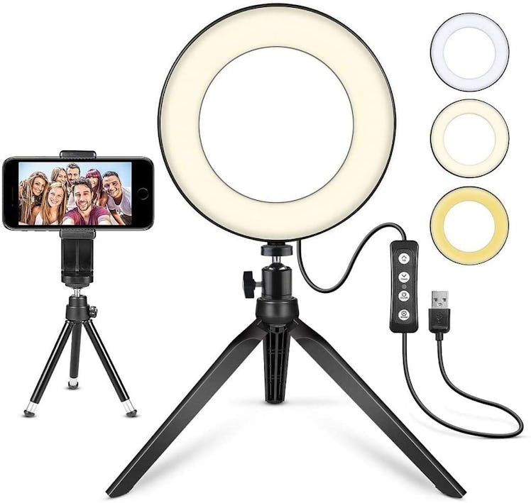 LED Ring Light 6" with Tripod Stand for YouTube Video and Makeup
