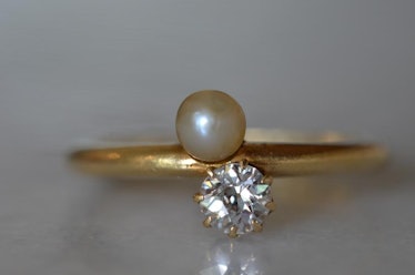 Elegant Edwardian Pearl & Diamond Toi et Moi