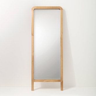71" Standing Wood Framed Mirror Natural 