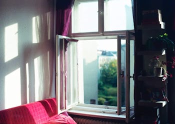 Open window in a room at home