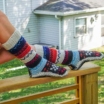 Tibetan Socks Hand Knit Wool Slipper Socks
