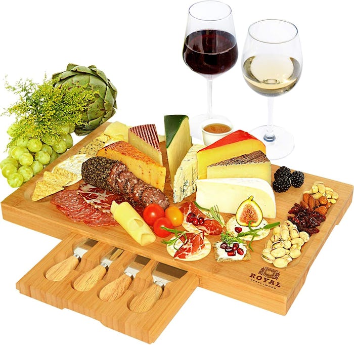 Royal Craft Wood Bamboo Cheese Board Set 