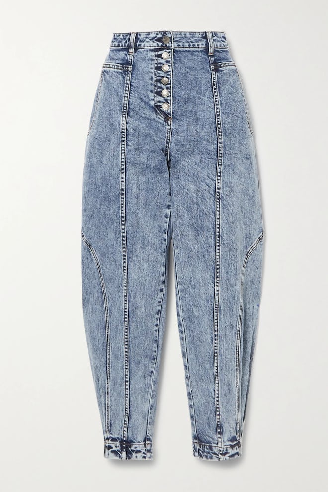 Brodie acid-wash high-rise tapered jeans