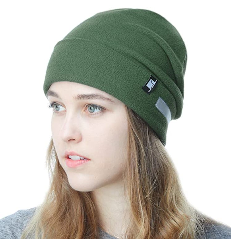 The Hat Depot Fleece Reflective Beanie