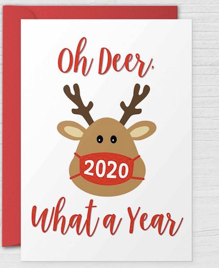 Oh Deer What a Year Printable Funny 2020 Christmas Card