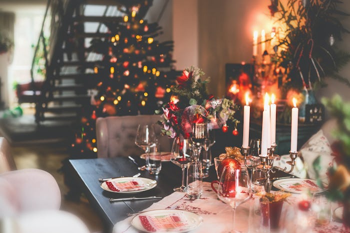 christmas meal tablescape