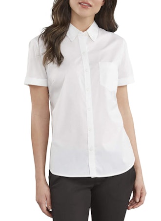 Dickies Stretch Poplin Button-Up Short-Sleeve Shirt