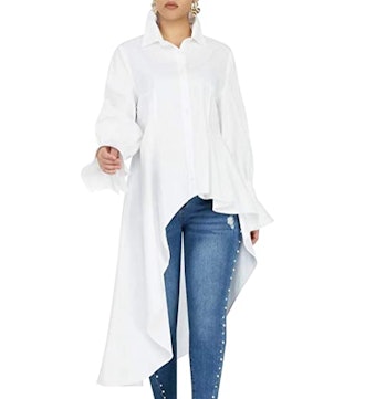 YouSexy High-Low Asymmetrical Button-Down Shirt