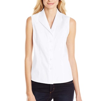 Calvin Klein Sleeveless Wrinkle-Free Button-Down Shirt