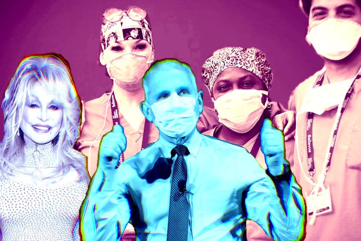 Dolly Parton, Anthony Fauci, frontline workers