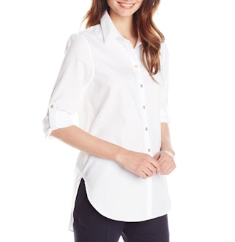 Calvin Klein Roll-Sleeve Tunic Shirt