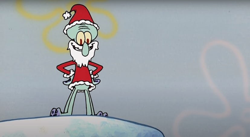 Squidward As Santa is the ultimate Zoom background for Christmas.