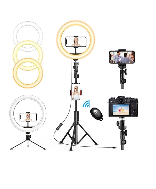 QI-EU 12" Selfie Ring Light with Tripod Stand & Cell Phone Holder