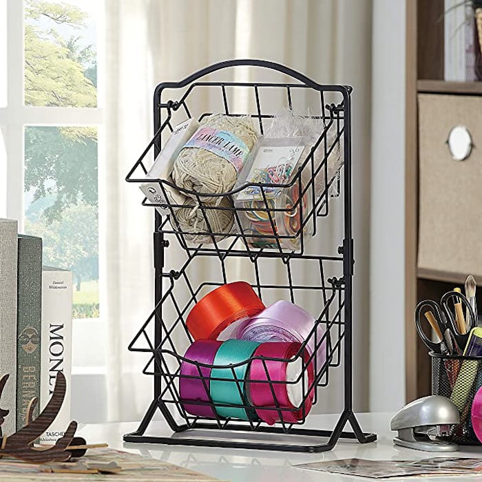 SunnyPoint 2-Tier Mini Countertop Fruit Storage Basket