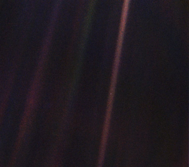  Pale Blue Dot view from NASA’s Voyager 1 at a distance of 3.7 billion miles from the Sun