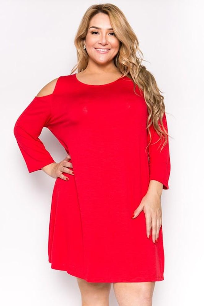 Plus Size Maternity Dress in Red