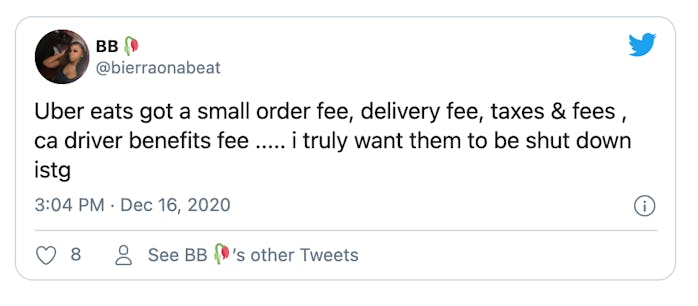 Customers of food delivery apps are upset about new fees that cover benefits for drivers. 