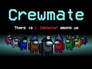 "Crewmate" text sign in "Among Us" game