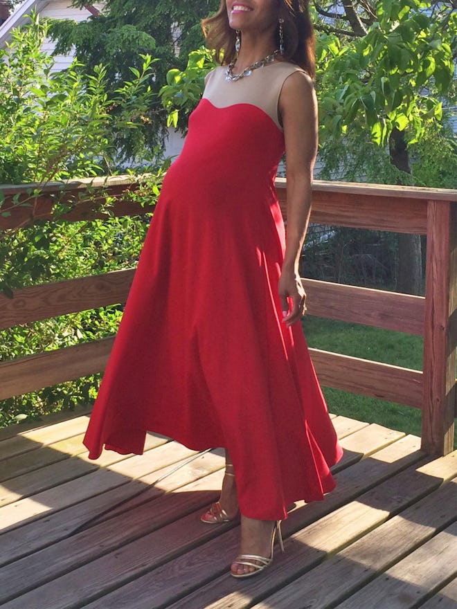LaDiwithaBaBy Red Maternity Sweetheart Dress