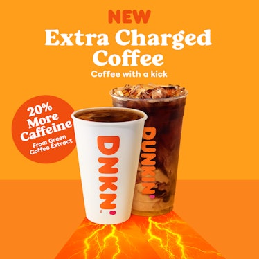 Here's how much caffeine you can expect in Dunkin's Extra Charged Coffee. 