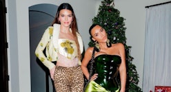 Kendall Jenner's leopard pants and yellow tube top are an untraditional way to do NYE dressing