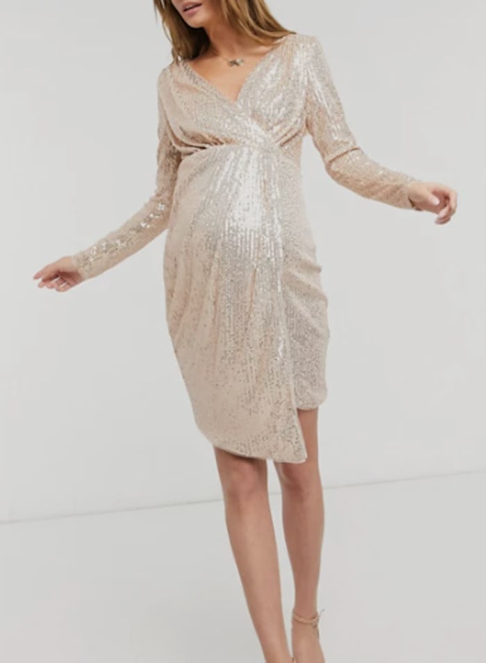 sequin maternity dress for new year's eve