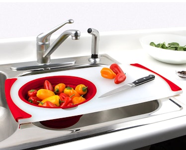 Dexas Over-the-Sink Strainer Cutting Board
