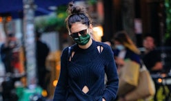 Katie Holmes wore another oversized bag in New York City in December