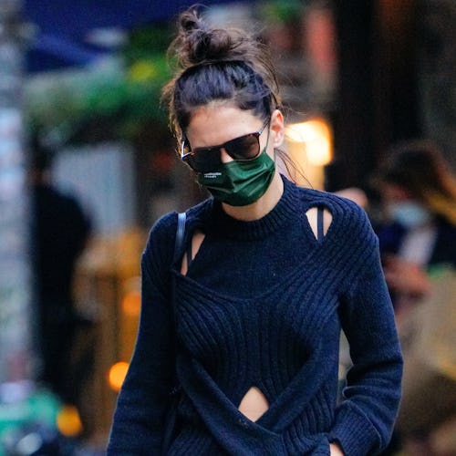 Katie Holmes wore another oversized bag in New York City in December