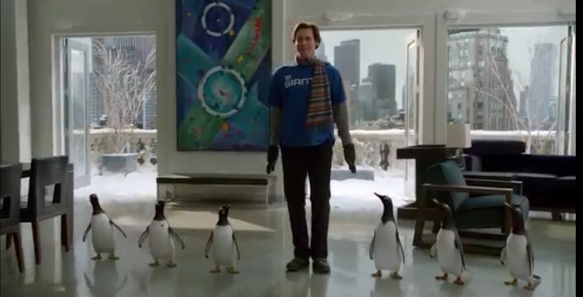Jim Carrey dances with penguins in 'Mr. Popper's Penguins'