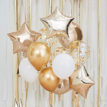 Ginger Ray Metallic Gold & White Balloon Bouquet