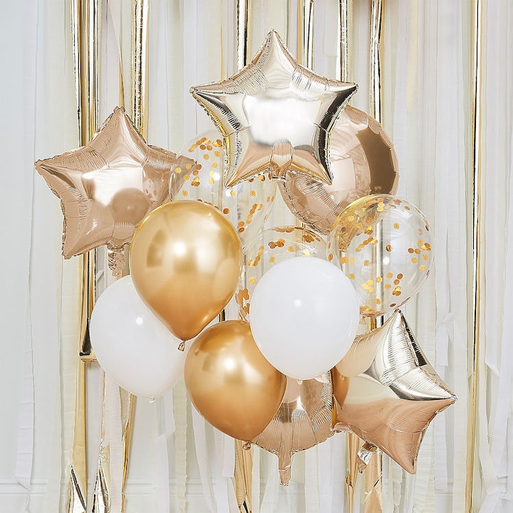 Ginger Ray Metallic Gold & White Balloon Bouquet