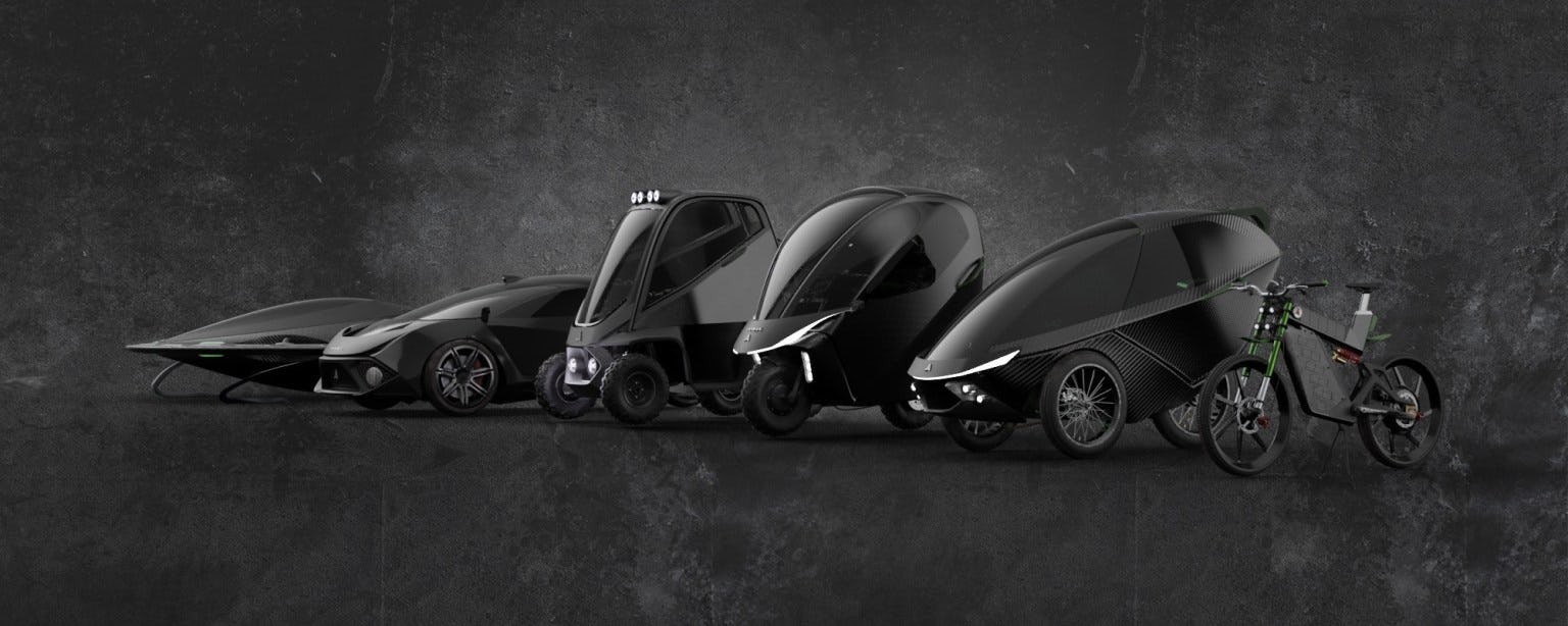 The Avvenire line of electric vehicle concepts from Daymak