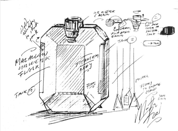 Macallan x Urwerk flask sketch