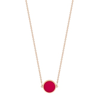 Mini Ever Coral Disc Necklace