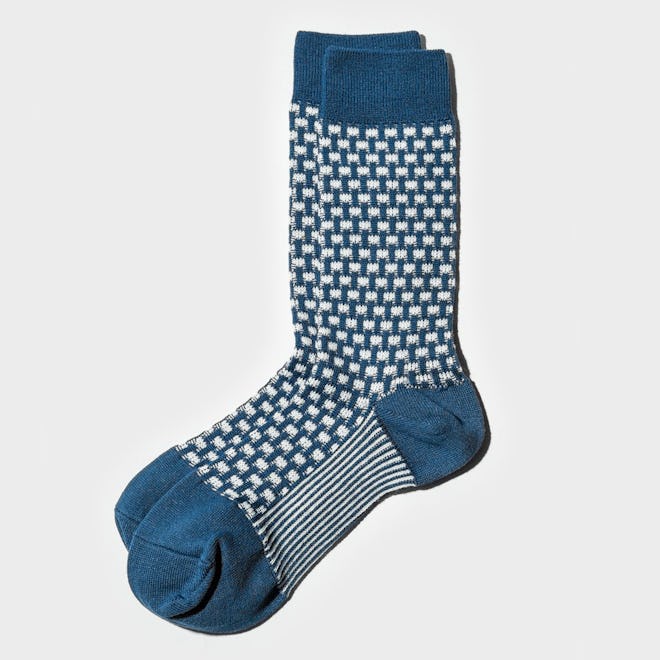 Plaid Waffle Crew Sock